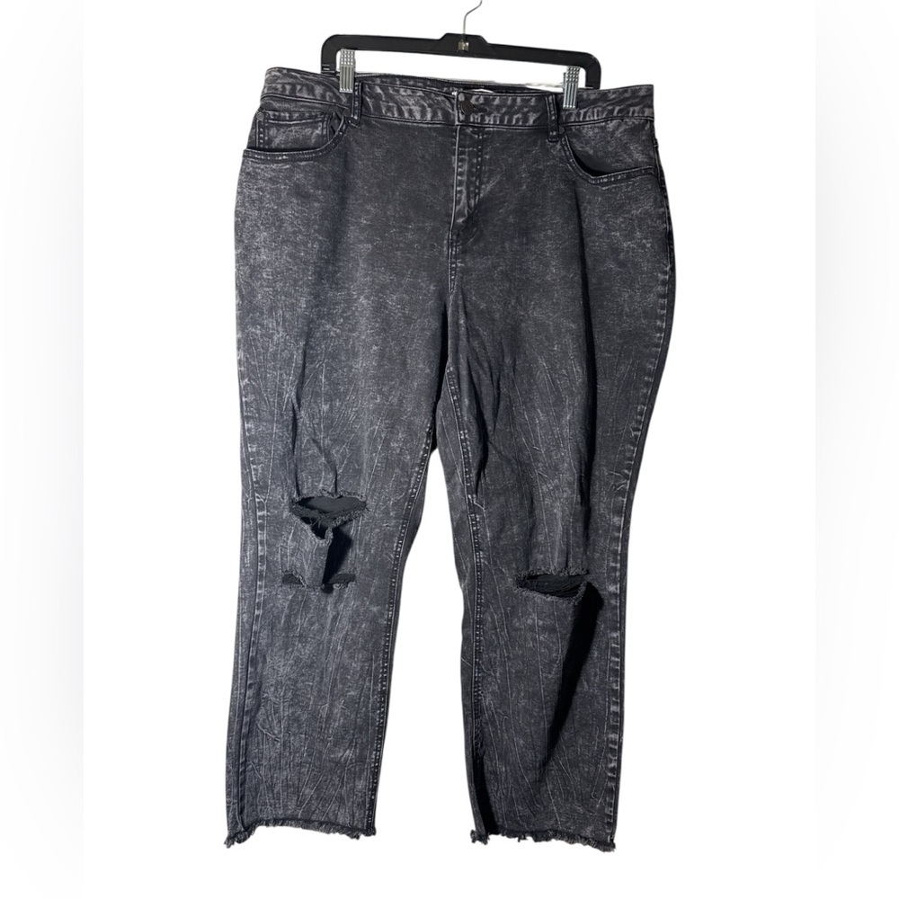 Distressed Black  Stonewashed Jeans by 1966 Denim size 18W